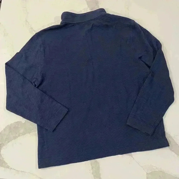 Van Heusen Classic Fit 1/4 Zip Long Sleeve Pullover Sweater Navy Blue Mens Large - Picture 6 of 6